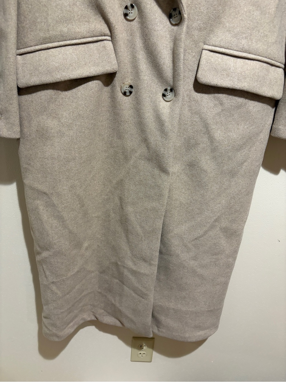 Baltic Born Anderson Double Breasted Long Coat Natural Size M/L - Picture 12 of 16
